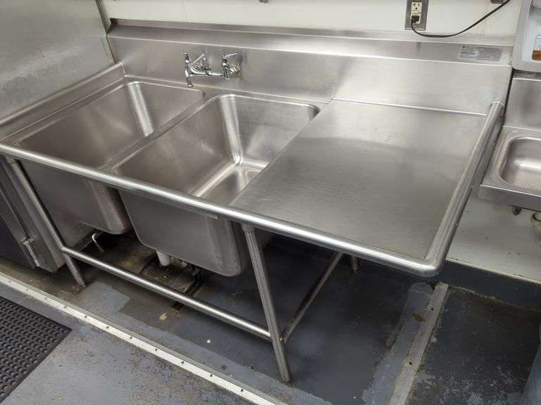 Advance Tabco Large twin tub stainless steel commercial sink 72x35