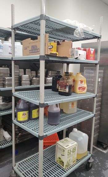 Metro Q Max adjustable shelf on casters... 90hx41wx24d... No contents  included in this lot