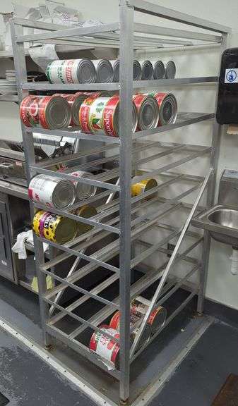 Aluminum number 10 stationary can rack.. no contents