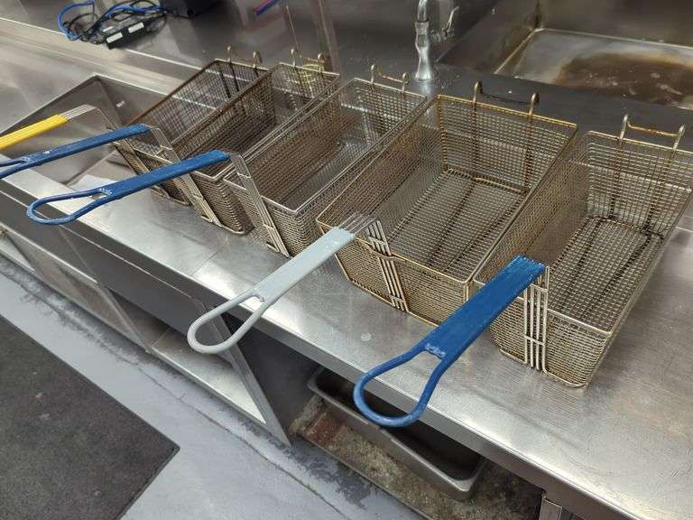 Group of five deep fryer baskets. All for your bid
