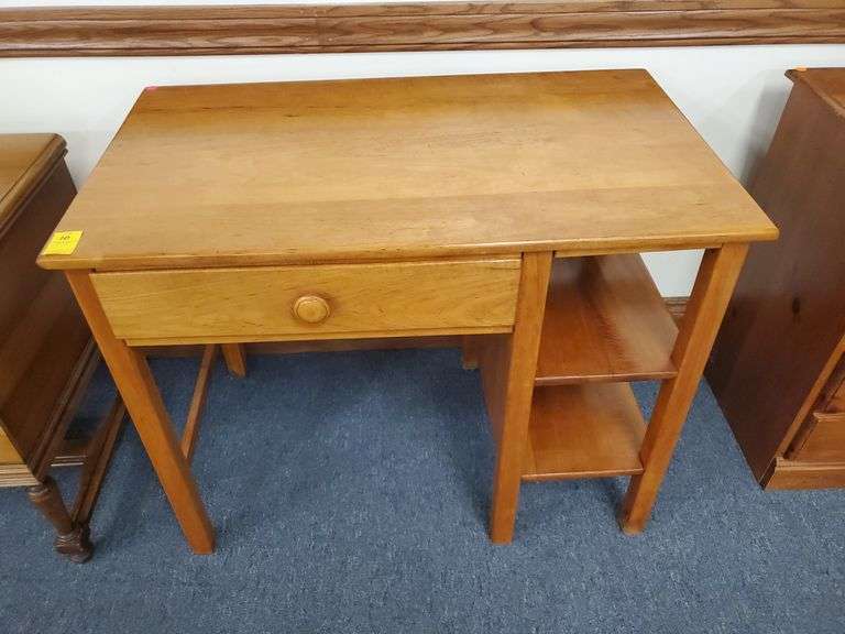 1948 Hand Crafted Student's Desk 38"W x 22"D x 30"H with Honey Oak Finish