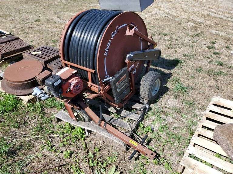 Kifco Water-Reel model b-30, portable irrigation system for sports fields, gardens, farm fields and more. Features Honda GX160 5 1/2 horsepower engine, fertilizer mixing tank. Engine is locked. Maybe from sitting outside? See photos. Inspect at preview. Tow motor available to load onto trailer.