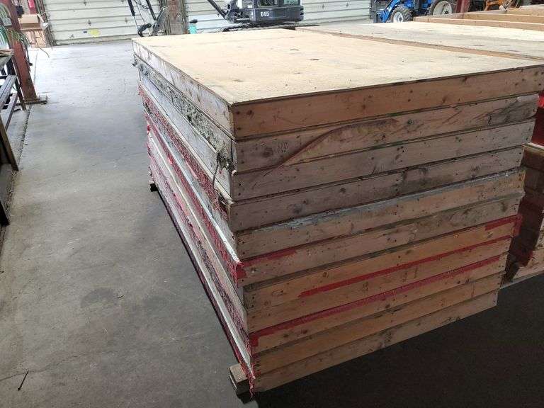 Lot of (11)  4 ft x 8 ft wall panels. 3/8" plywood on 2"x 4" studs. Tow motor available to load onto your trailer.