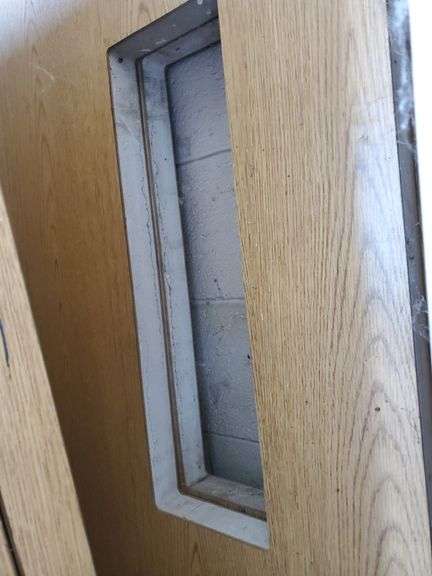 (9) Warnock Hersey solid core doors. Already drilled out for hardware. (1) measures 24 in w x 79 in H X 1 -1/4-in D, (1 ) measures 32 in W X79 in H X 1-1/4 inch D, (5) measure 35- 1/2 in wide X 79 in H X 1-1/4 inch D, (2) entry doors measuring approximately 41 -1/2 in wx 79 in H x 1 1/4-in D. 1 hour fire protection on all doors. See photos, inspect at preview. Second building.