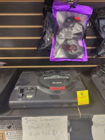 Sega Genesis model 1 high def. 16-bit. Untested. Includes power supply, AV cable and controller