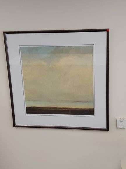Kim Coulter signed print, Skyline I, with COA in double-matted pewter colored frame. Overall size 36 in square, image area is 25 in square. See photos.