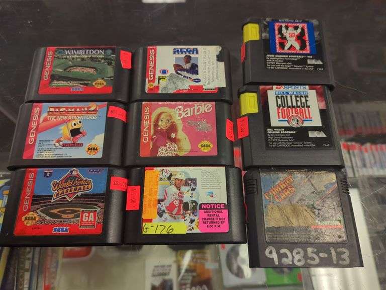 Assortment of nine Sega Genesis games. All for your bid