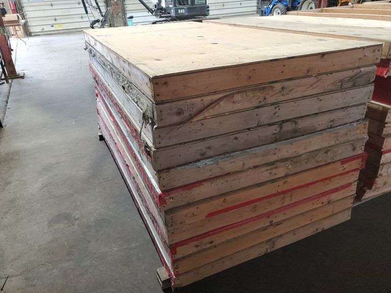 Lot of (11)  4 ft x 8 ft wall panels. 3/8"  plywood on 2" x4" studs. Tow motor available to load onto your trailer.