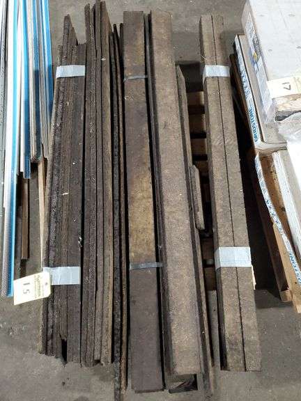 Concrete expansion strips, (10) 1 in thick X 2 in wide X 60 in L, (12) 1 in thick X 4-in WX 60-in L, (4) 1 in thick X 6 in WX 60 in L, (6) measuring approximately 1 in thick X 6 in WX 48 in L.l