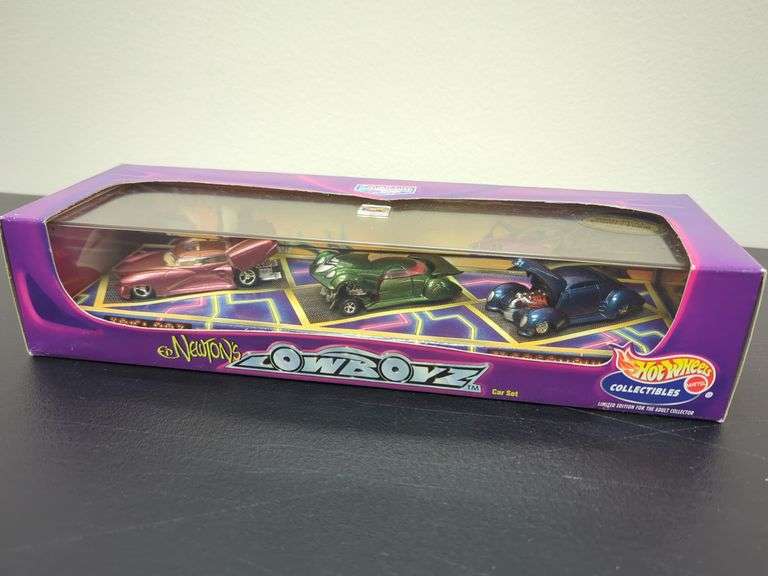Hot Wheels Newton's low boyz car set multi-piece vehicle from first run tool. Inbox. Number 23090