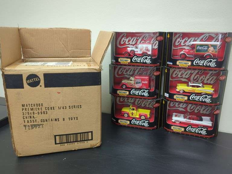 Matchbox collectibles Coca-Cola premier Coke 1/43 series 37948-993. In original box. Contains six toys. All for your bid