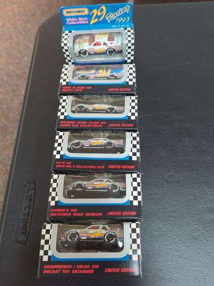Matchbox white rose collectibles 1993 29 racing in box. All six for your bid. See photos