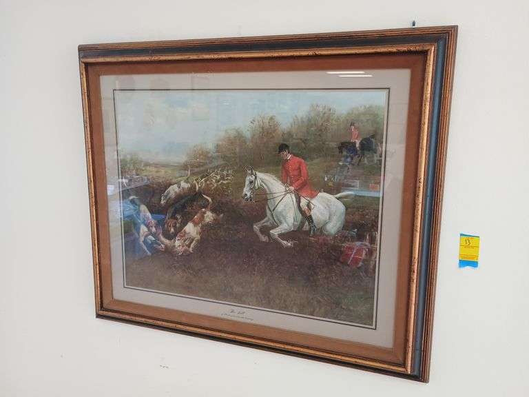 The Kill, print by artist J. Wheeler (British 19th century). Framed and double matted measuring 28-in x 33 in.