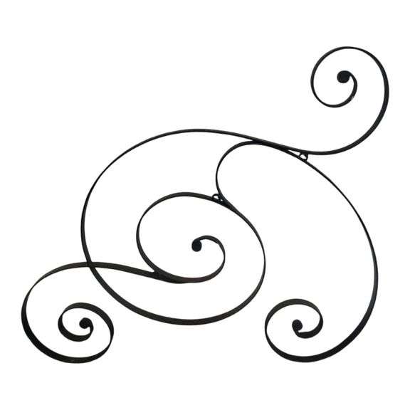 Bent wrought iron large scrolled wall decor... Longest point is 46 in long and longest height is 38 in