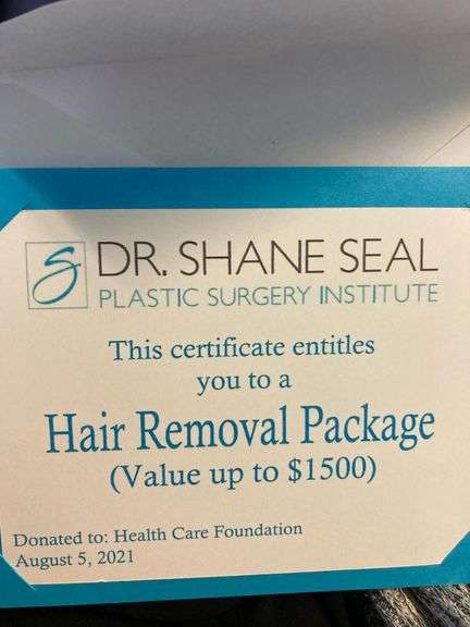 $1500 Laser Hair Removal Certificate