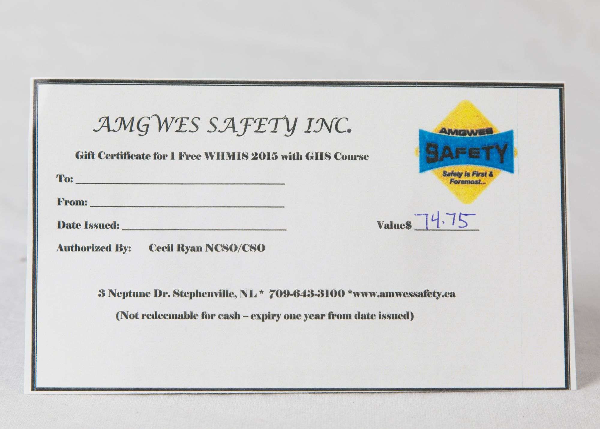 gift-certificate-for-1-free-whmis-2015-with-ghs-course-bartlett-auctions-inc for Safety Patrol Certificates Printable Free Gift Certificate for 1 Free WHMIS 2015 with GHS Course - Bartlett Auctions Inc. for Safety Patrol Certificates Printable Free