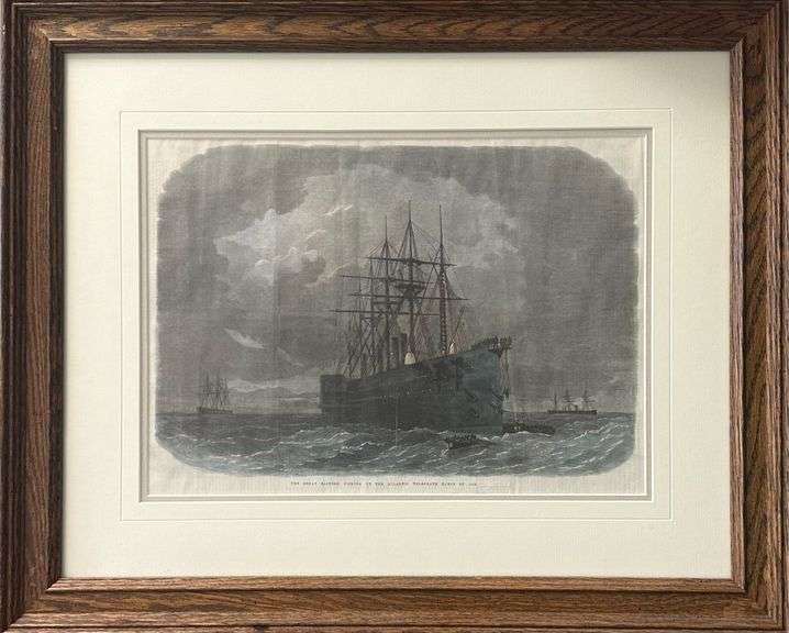 'The Great Eastern Picking up the Atlantic Telegraph Cable of 1865' by Unknown Artist