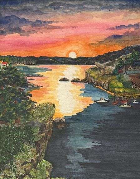 Untitled Harbour Scene by Jane Prior (1940-)