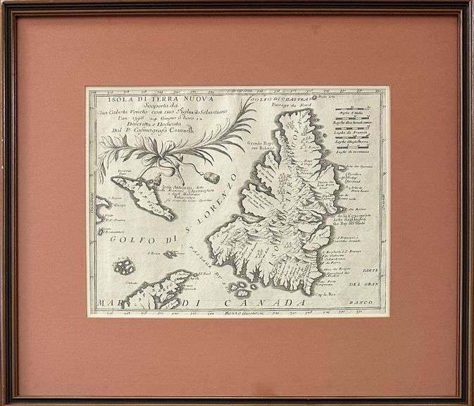 Map of the island of Newfoundland - ISOLA DI TERRA NUOVA circa 1690