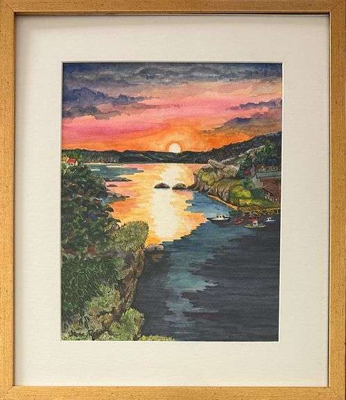 Untitled Harbour Scene by Jane Prior (1940-)