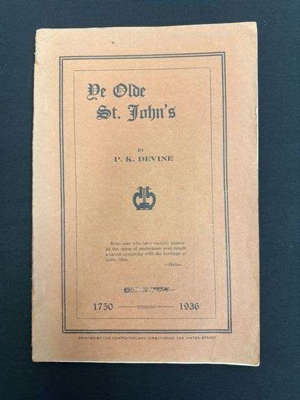Ye Olde St. John's by Divine, P.K.