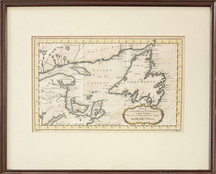 CARTE DU GOLPHE DE S'LAURENT circa 1757