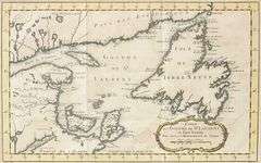 CARTE DU GOLPHE DE S'LAURENT circa 1757
