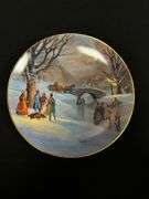 1 - ‘Holiday Skaters’ fine bone china plate by Lloyd Garrison, 19807(imperfection on right side).