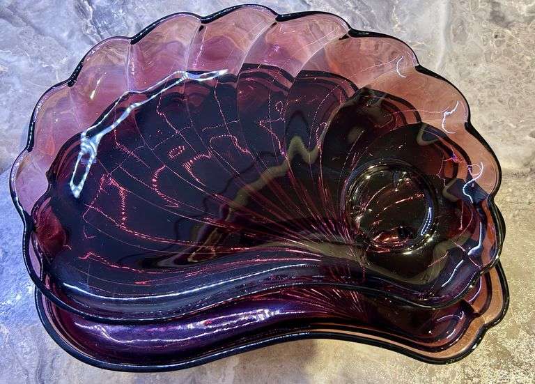 Amethyst glass tea set