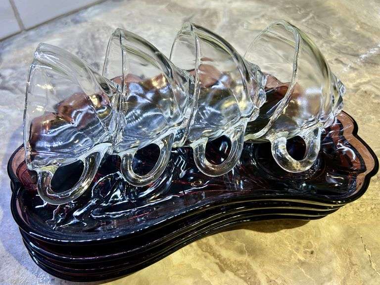 Amethyst glass tea set