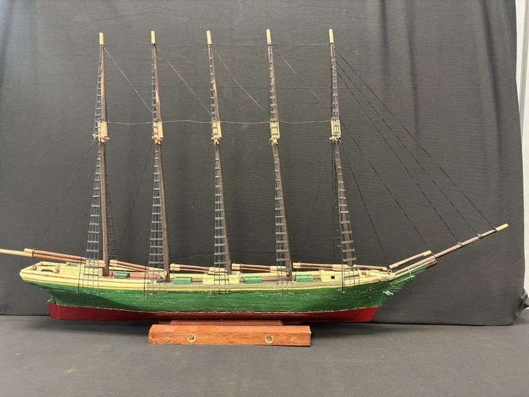 Five-Masted Schooner Model Ship