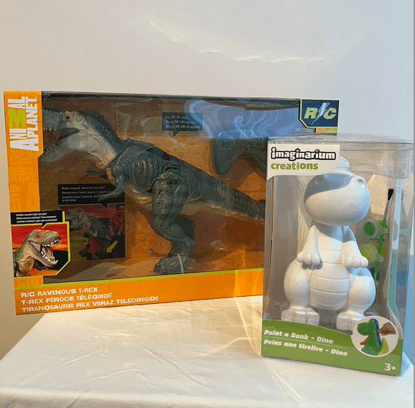 Kid's Dino Kit: T Rex Toy + Paint a Bank Dino