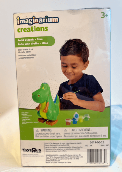 Kid's Dino Kit: T Rex Toy + Paint a Bank Dino