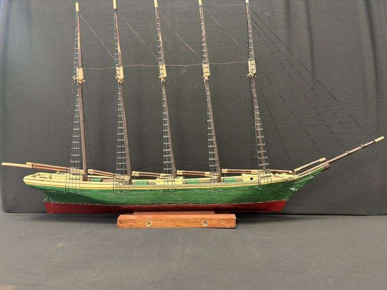 Five-Masted Schooner Model Ship