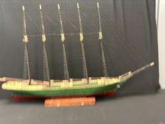 Five-Masted Schooner Model Ship