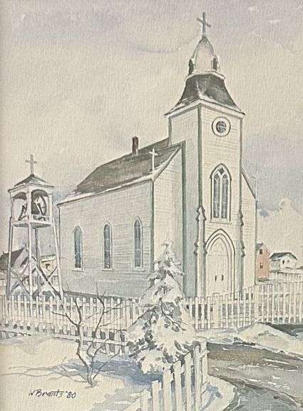 Untitled Church by Wally Brants (1909-1998)