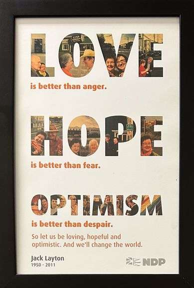 Jack Layton (1950-2011) - NDP Promotion Poster (Framed)