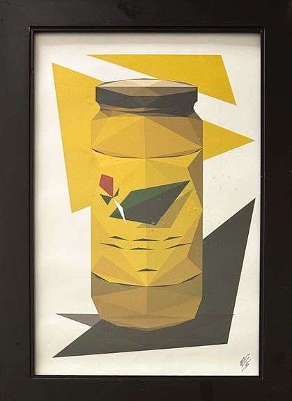 Untitled Abstract Figurative (Sweet Mustard Pickles) by Unknown Artist (Initialed MG)
