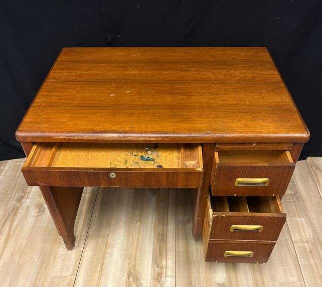 Mid-Century Modern Single Pedestal Desk