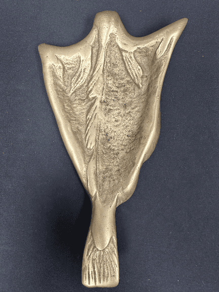 Brass Dried Cod with Map of Newfoundland formed verso