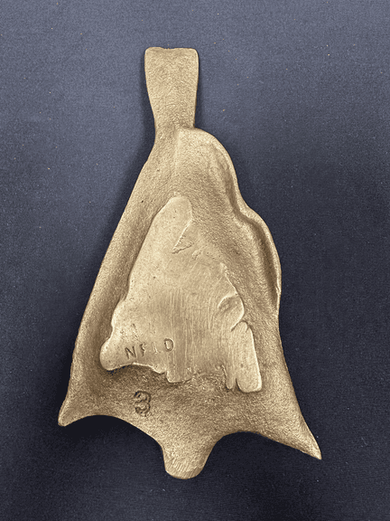 Brass Dried Cod with Map of Newfoundland formed verso
