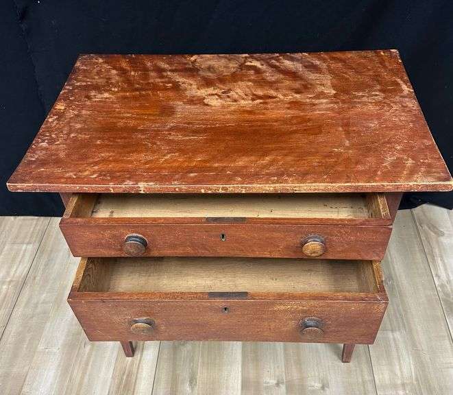 19th Century Solid Maple Acadian Two Drawer Table