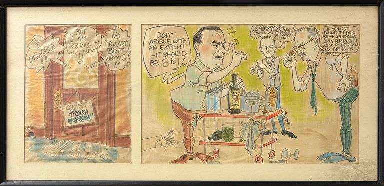 Political Satire Cartoon featuring The Rat Pack Unknown Artist