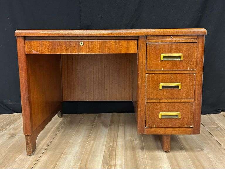 Mid-Century Modern Single Pedestal Desk