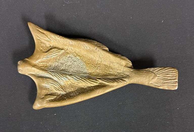 Solid Brass Split Cod Fish Dish/Ashtray (NAFCO)