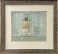 'Woman at the Dresser' by Christopher Pratt RCA (1935-2022)