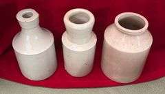 3 small clay pots