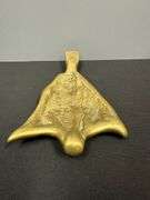 Brass Dried Cod with Map of Newfoundland formed verso