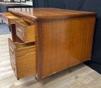 Mid-Century Modern Single Pedestal Desk