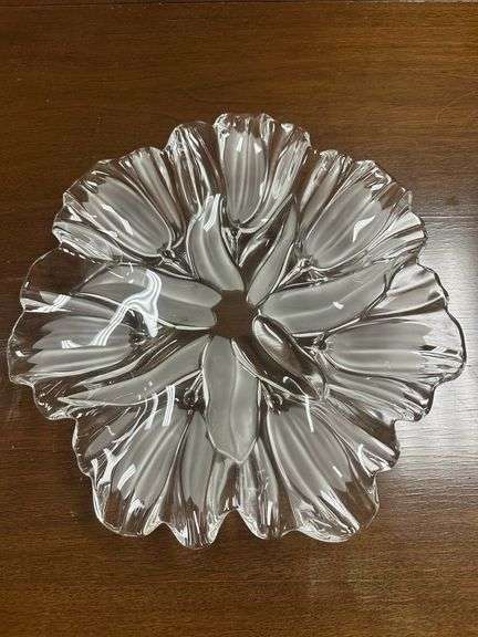 Frosted Pressed-Glass Serving Plate